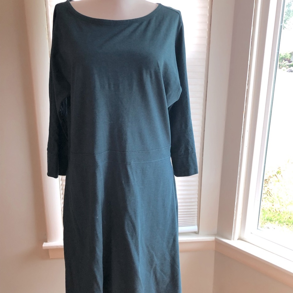 Terrific teal 3/4 sleeve dress by Toad and Co in a US size large.